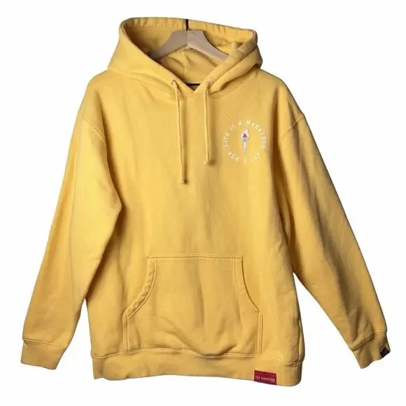 The Marathon Clothing Victory Torch Graphic Print Hoodie Peach Orange size L - Picture 2 of 10